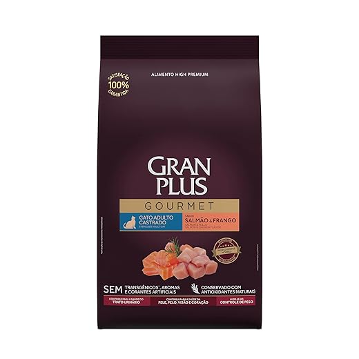 GranPlus 10,1kg para gatos adultos sabor salmão e frango – ração premium com nutrientes balanceados para saúde e vitalidade