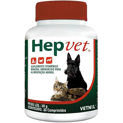 Hepvet 30 cápsulas - suplemento para cães e gatos que auxilia na saúde do fígado e suporte hepático