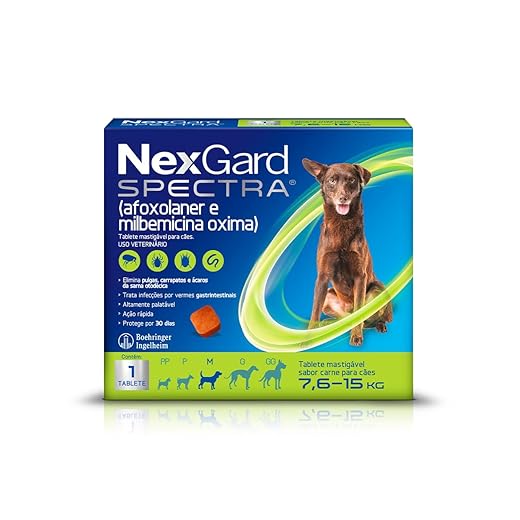 NexGard 7,6 a 15Kg 1 comprimido mastigável antipulgas e carrapatos para cães