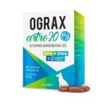 Ograx Artro suplemento para cães - embalagem com 30 cápsulas de EPA, DHA e colágeno tipo II para articulações e mobilidade