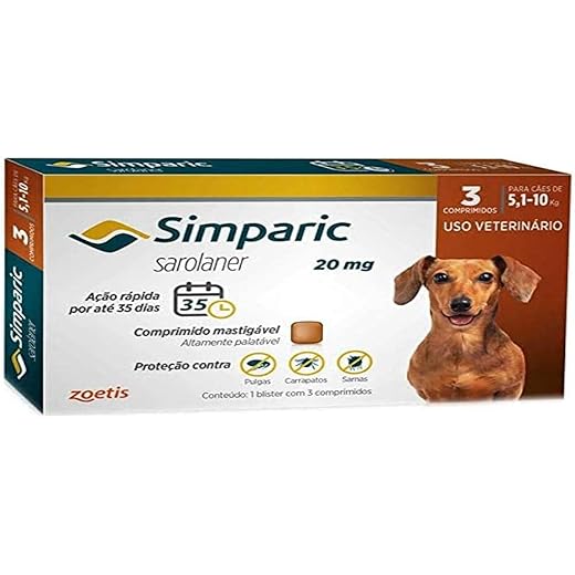 Simparic 20mg para cães - Antipulgas e Carrapatos