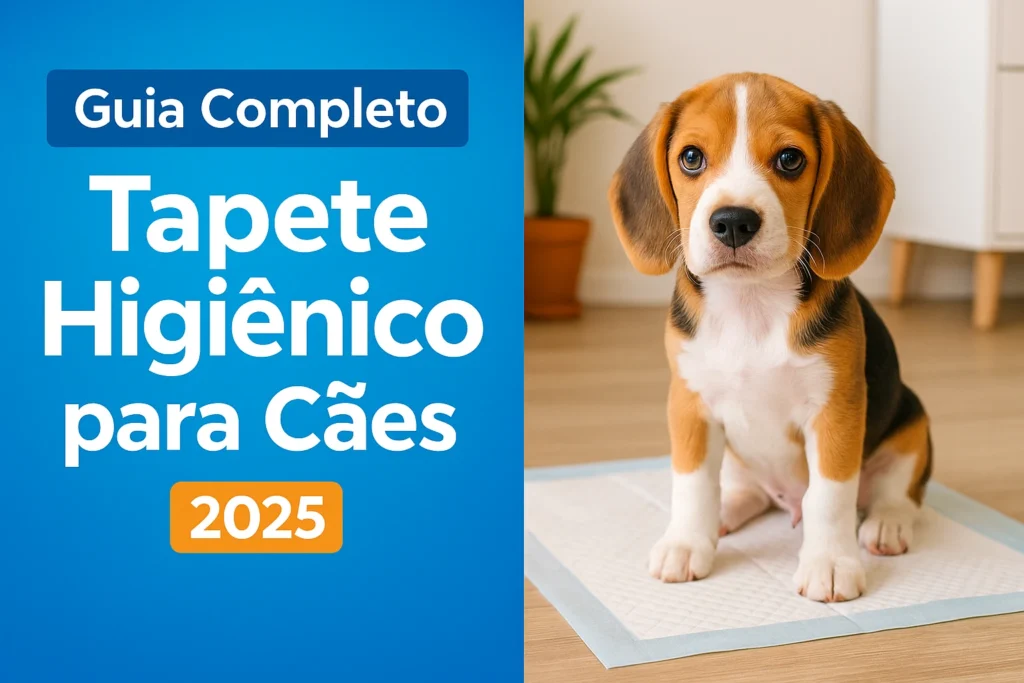 Cachorro pequeno ao lado de tapete higiênico limpo em ambiente moderno — Guia Completo Bimoti 2025